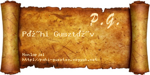 Páhi Gusztáv névjegykártya
