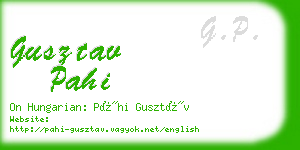 gusztav pahi business card